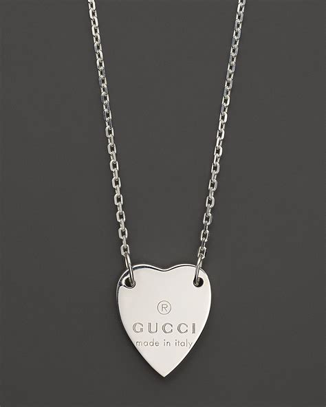 gucci toggle heart silver necklace|Gucci engraved heart necklace.